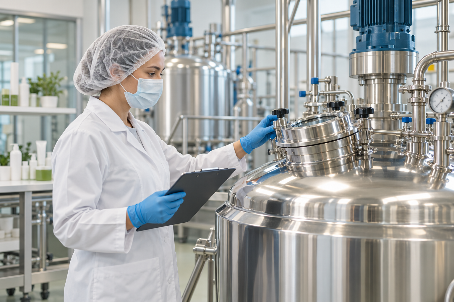 Imagen ilustrativa del proceso de fabricación de cosméticos